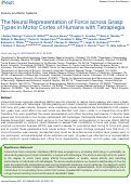 Cover page: The Neural Representation of Force across Grasp Types in Motor Cortex of Humans with Tetraplegia.