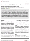 Cover page: Passive detection of COVID-19 with wearable sensors and explainable machine learning algorithms.