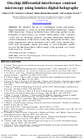 Cover page: On-chip differential interference contrast microscopy using lensless digital holography