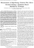 Cover page: Measurement of High-Energy Neutron Flux Above Ground Utilizing a Spallation Based Multiplicity Technique