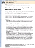 Cover page: Patient–physician interaction and quality of life in recently diagnosed breast cancer patients