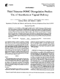 Cover page: Third trimester POMC disregulation predicts use of anesthesia at vaginal delivery