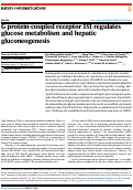 Cover page: G protein-coupled receptor 151 regulates glucose metabolism and hepatic gluconeogenesis