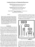 Cover page: Constituent Structure in Mathematical Expression