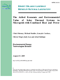 Cover page: The Added Economic and Environmental Value of Solar Thermal Systems in Microgrids with Combined  Heat and Power