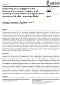 Cover page: Supporting peer engagement for low-income preschool students with autism spectrum disorder during academic instruction: A pilot randomized trial.