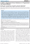 Cover page: A Shift to Organismal Stress Resistance in Programmed Cell Death Mutants