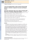 Cover page: Lower liver‐related death in African‐American women with human immunodeficiency virus/hepatitis C virus coinfection, compared to Caucasian and Hispanic women