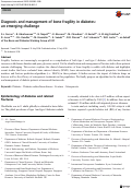 Cover page: Diagnosis and management of bone fragility in diabetes: an emerging challenge.