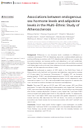 Cover page: Associations between endogenous sex hormone levels and adipokine levels in the Multi-Ethnic Study of Atherosclerosis