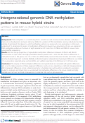 Cover page: Intergenerational genomic DNA methylation patterns in mouse hybrid strains