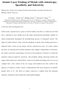 Cover page: Atomic layer etching of metals with anisotropy, specificity, and selectivity