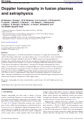 Cover page: Doppler tomography in fusion plasmas and astrophysics