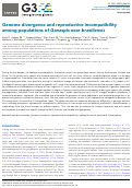 Cover page: Genome divergence and reproductive incompatibility among populations of Ganaspis near brasiliensis.