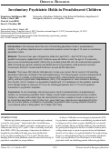 Cover page: Involuntary Psychiatric Holds in Preadolescent Children