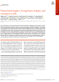 Cover page: Physical bioenergetics: Energy fluxes, budgets, and constraints in cells