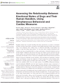 Cover page: Assessing the Relationship Between Emotional States of Dogs and Their Human Handlers, Using Simultaneous Behavioral and Cardiac Measures.