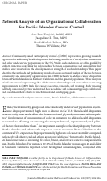 Cover page: Network Analysis of an Organizational Collaboration for Pacific Islander Cancer Control