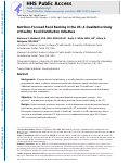 Cover page: Nutrition-Focused Food Banking in the United States: A Qualitative Study of Healthy Food Distribution Initiatives