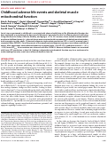 Cover page: Childhood adverse life events and skeletal muscle mitochondrial function.