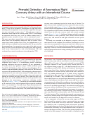 Cover page: Prenatal Detection of Anomalous Right Coronary Artery with an Interarterial Course