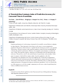 Cover page: A threshold-free summary index of prediction accuracy for censored time to event data.