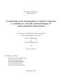 Cover page: A molecular-scale investigation of water’s response to interfaces: towards rational design of water-mediated interactions