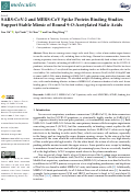 Cover page: SARS-CoV-2 and MERS-CoV Spike Protein Binding Studies Support Stable Mimic of Bound 9-O-Acetylated Sialic Acids