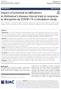 Cover page: Impact of potential modifications to Alzheimer’s disease clinical trials in response to disruption by COVID-19: a simulation study