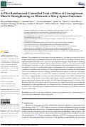 Cover page: A Pilot Randomized Controlled Trial of Effect of Genioglossus Muscle Strengthening on Obstructive Sleep Apnea Outcomes