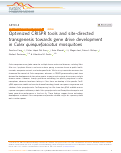 Cover page: Optimized CRISPR tools and site-directed transgenesis towards gene drive development in Culex quinquefasciatus mosquitoes.