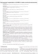 Cover page: Fully automatic segmentation of 4D MRI for cardiac functional measurements