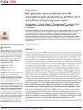 Cover page: Mid-gestation serum lipidomic profile associations with spontaneous preterm birth are influenced by body mass index