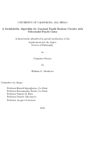 Cover page: A satisfiability algorithm for constant depth boolean circuits with unbounded fan-in gates