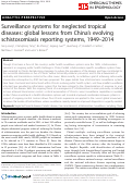 Cover page: Surveillance systems for neglected tropical diseases: global lessons from China’s evolving schistosomiasis reporting systems, 1949–2014