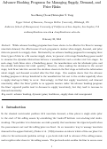 Cover page: Advance Booking Programs for Managing Supply, Demand, and Price Risks
