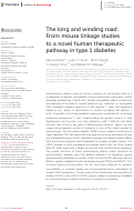 Cover page: The long and winding road: From mouse linkage studies to a novel human therapeutic pathway in type 1 diabetes.