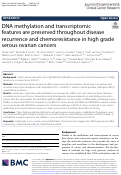 Cover page: DNA methylation and transcriptomic features are preserved throughout disease recurrence and chemoresistance in high grade serous ovarian cancers