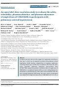 Cover page: An open‐label, dose‐escalation study to evaluate the safety, tolerability, pharmacokinetics, and pharmacodynamics of single doses of GSK2586881 in participants with pulmonary arterial hypertension