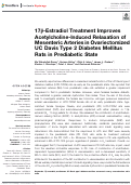 Cover page: 17β-Estradiol Treatment Improves Acetylcholine-Induced Relaxation of Mesenteric Arteries in Ovariectomized UC Davis Type 2 Diabetes Mellitus Rats in Prediabetic State