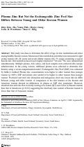 Cover page: Plasma Zinc But Not the Exchangeable Zinc Pool Size Differs Between Young and Older Korean Women