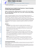 Cover page: Advancing Cancer Control in San Francisco: Cancer Screening in Under-Represented Populations