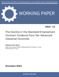 Cover page: The Decline in the Standard Employment Contract: Evidence from Ten Advanced Industrial Countries