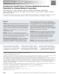 Cover page: Keratinocyte Growth Factor Promotes Epithelial Survival and Resolution in a Human Model of Lung Injury