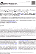 Cover page: Conceptual Framework to Guide Intervention Research Across the Trajectory of Dementia Caregiving