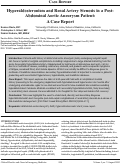 Cover page: Hyperaldosteronism and Renal Artery Stenosis in a Post-Abdominal Aortic Aneurysm Patient:  A Case Report