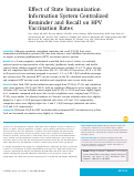 Cover page: Effect of State Immunization Information System Centralized Reminder and Recall on HPV Vaccination Rates