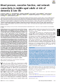 Cover page: Blood pressure, executive function, and network connectivity in middle-aged adults at risk of dementia in late life