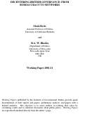 Cover page: Decentering British Governance: From Bureaucracy To Networks