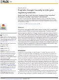 Cover page: Prophetic Granger Causality to infer gene regulatory networks